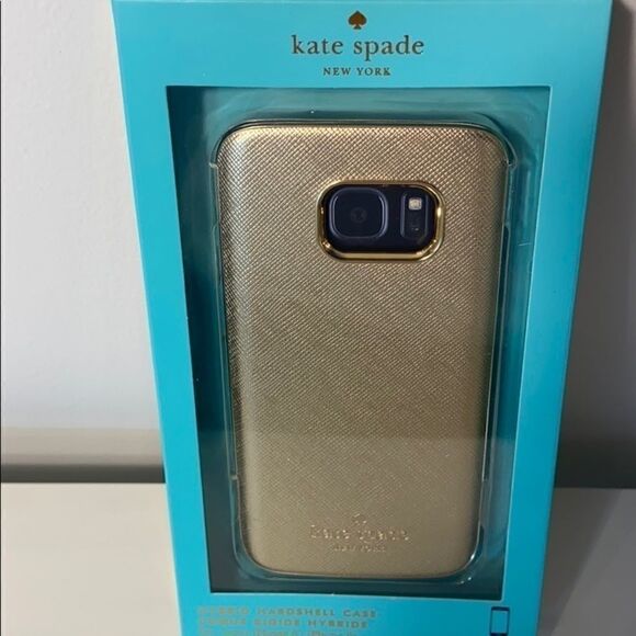 NWT Kate Spade iPhone 7S Gold Leather Case - Picture 1 of 4